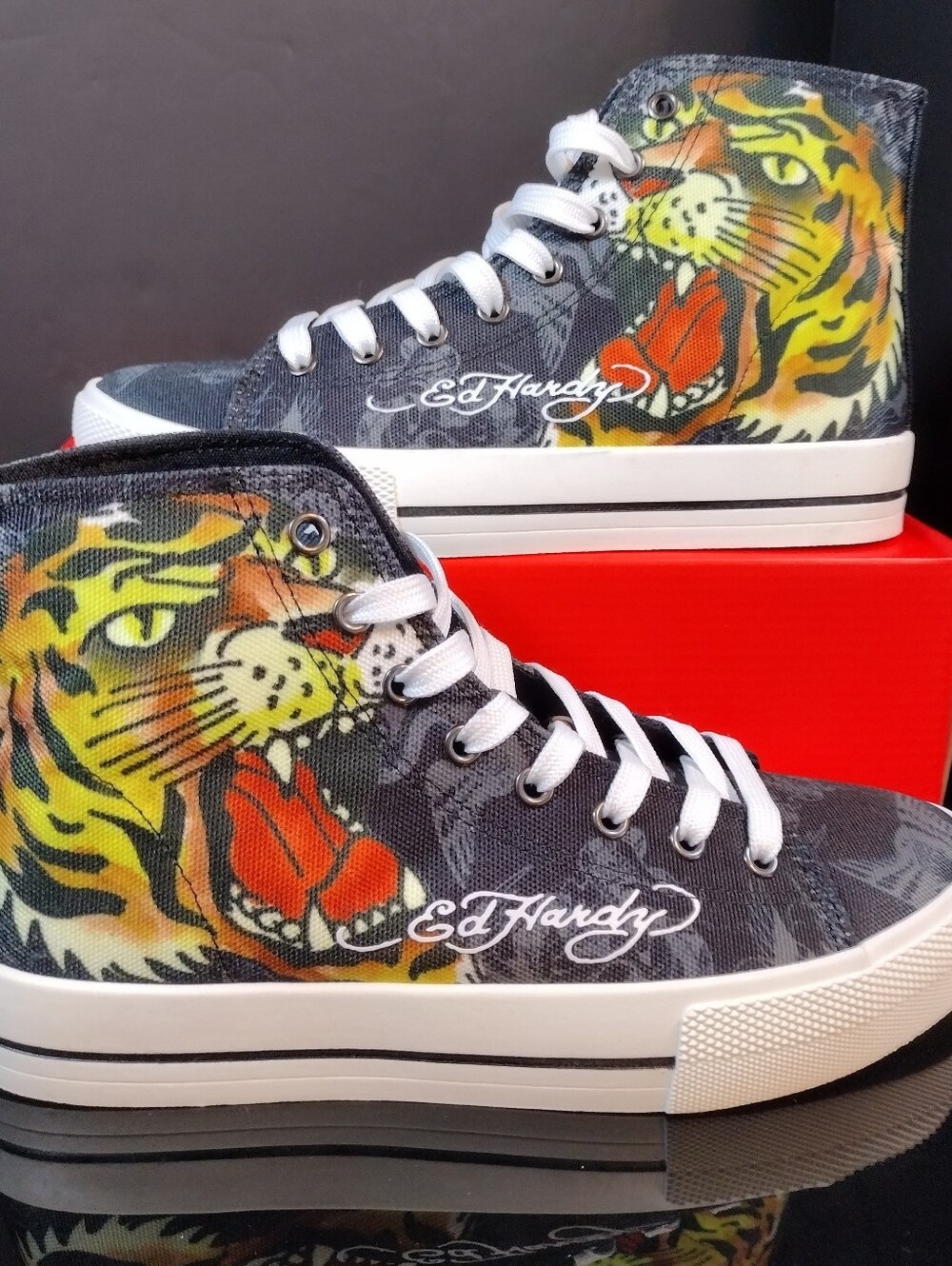 Ed Hardy High Top Sneakers Men's Size 7/Women's Size 8.5
